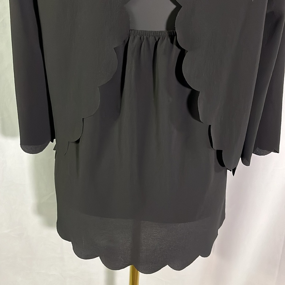 Papermoon Black Scalloped Open Back Blouse - Picture 13 of 16